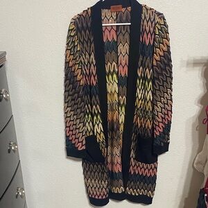 Vintage Missoni Vibrant Zigzag Cardigan and Skirt Set